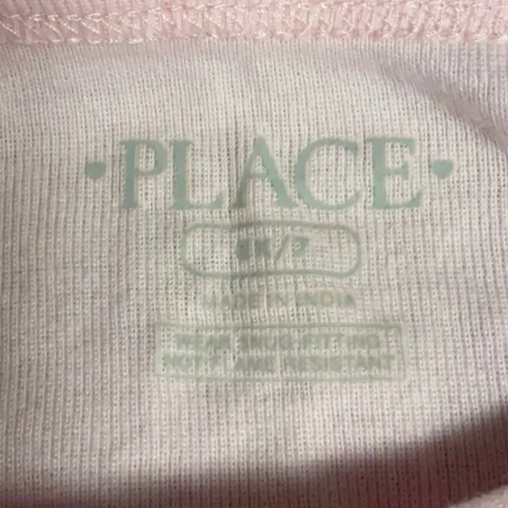 Place Pink Long Sleeve Tee with Santa Hat Design